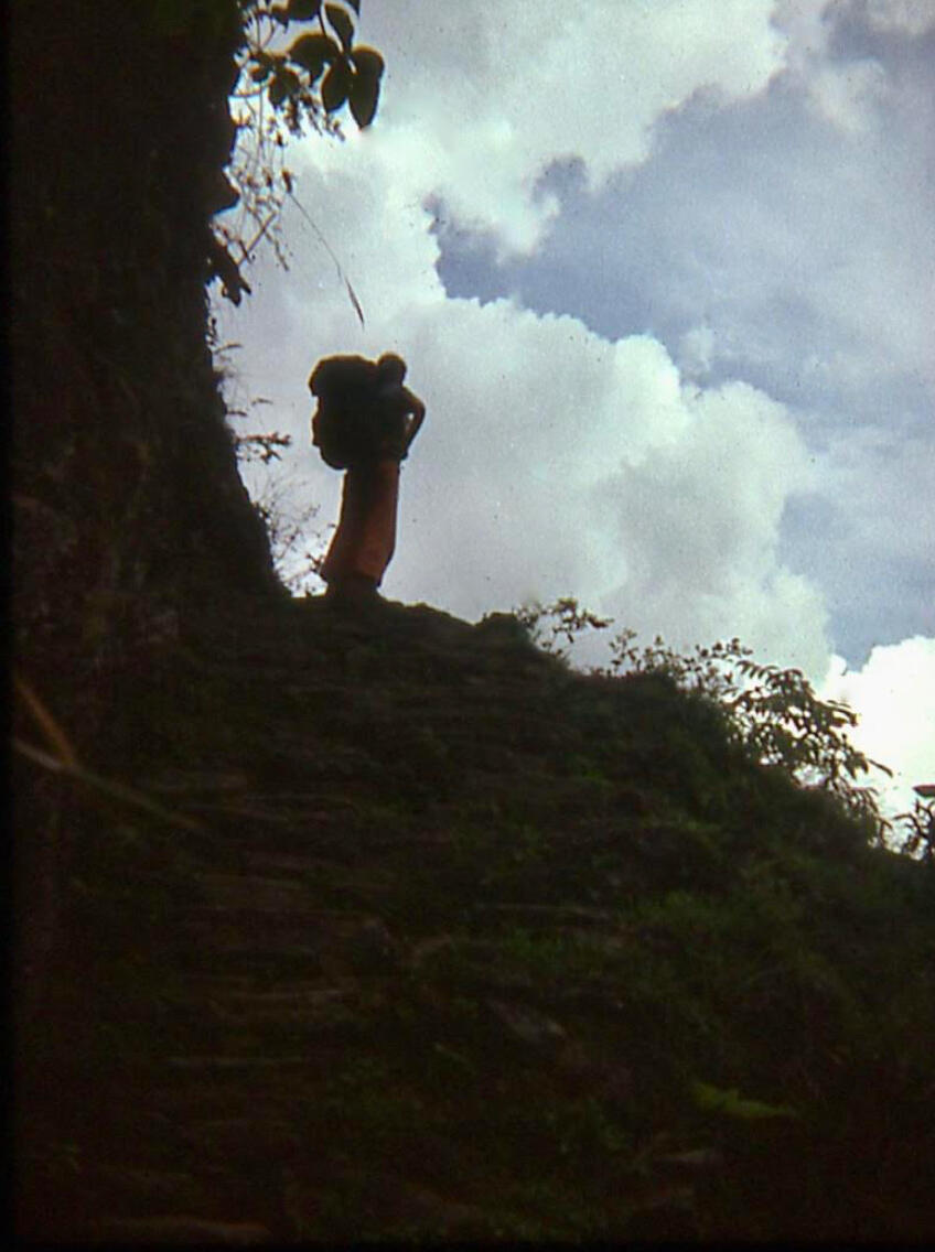 Photo of Dulce Havill during her trip across Africa and Asia in 1977.